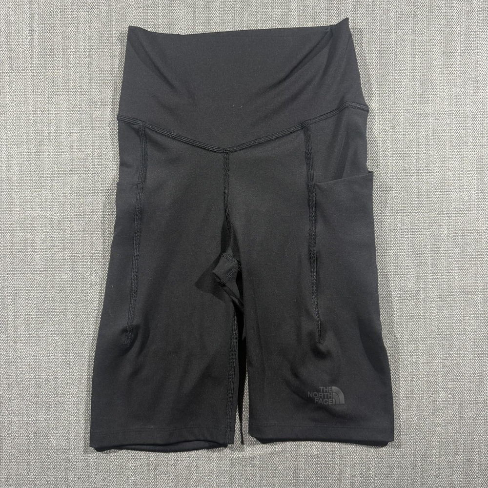 The North Face Biker Shorts Womens XS Black High Rise Pockets Gym Yoga Workout